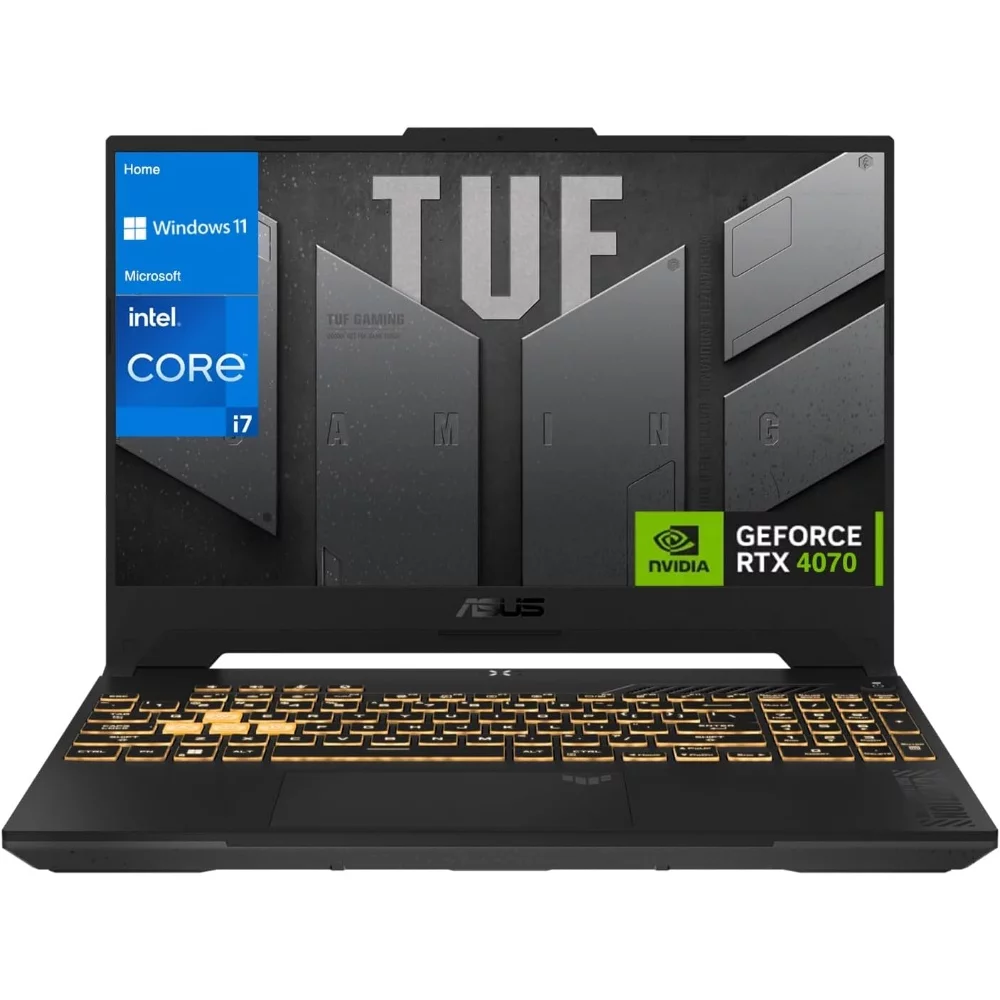 لابتوب الألعاب ASUS TUF Gaming F15 - شاشة 15.6 بوصة FHD 144Hz - معالج Intel Core i7-13620H - كرت شاشة NVIDIA GeForce RTX 4070 - ذاكرة 16GB DDR5 - تخزين 1TB SSD - لوحة مفاتيح RGB - نظام Windows 11 Home