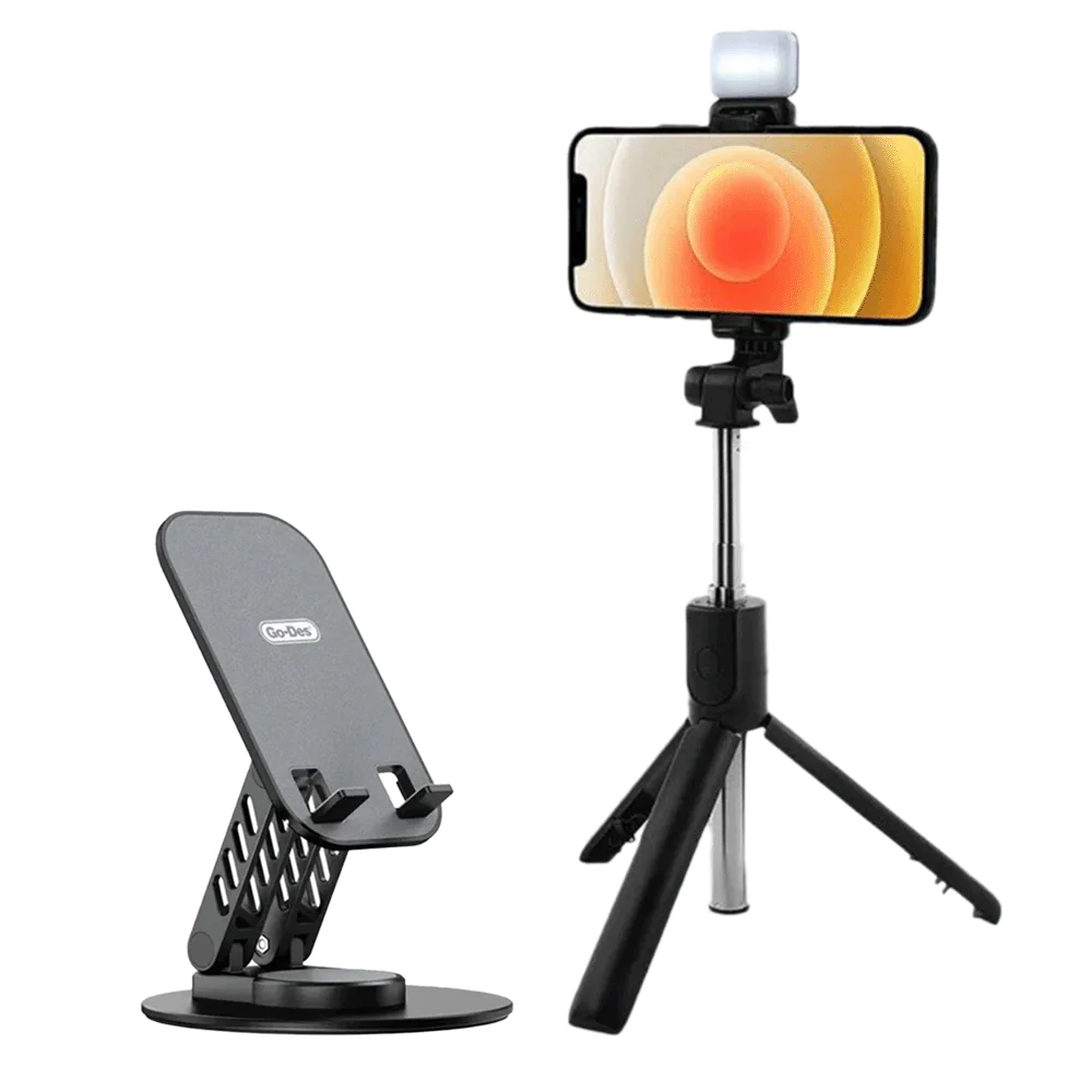 باكج جوديس حامل هاتف- موديل GO-HD772 و عصا السيلفي متعددة الوظائف